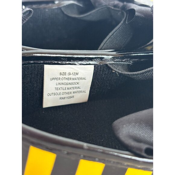 Linmark Baby Shoes Bee Striped Bow 9-12M Yellow and Black Soft Halloween Costume - Picture 4 of 6